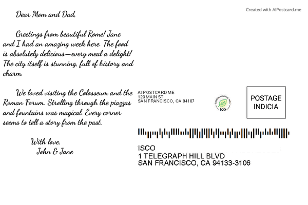 AI Postcard can enhance your photos โ back of postcard