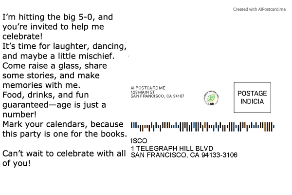 It's my birthday! โ back of postcard